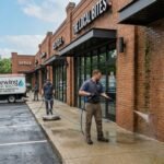Professional storefront pressure washing service by Renewing Power Wash in West Chester Ohio.